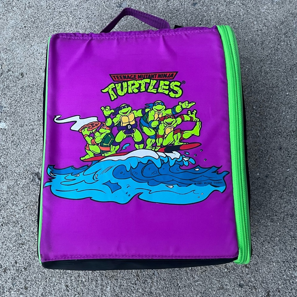 Vintage teenage mutant ninja turtles surfing backpack